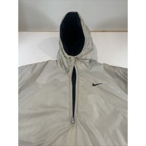 Vintage Nike Red Hooded Quarter Zip Windbreaker Pullover Y2K Mens